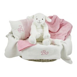 Houten baby cadeau mand met handvat, babymand pasgeborenen met groene Houten baby cadeau mand met handvat, babymand pasgeborenen met groene