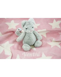 Bashful Kitty van Jellycat op superzachte bamboo babydeken - roze