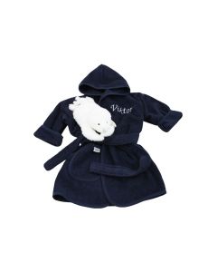 Badjas met zeehondje, 1-2 jaar, nachtblauw