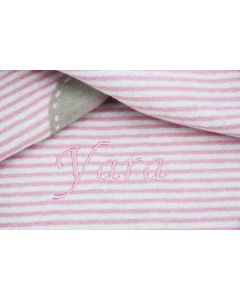 Taupe/roze streep katoenen babydeken met hartje