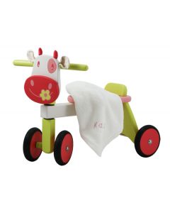 Roze Loopfiets Koe met knuffeldoek