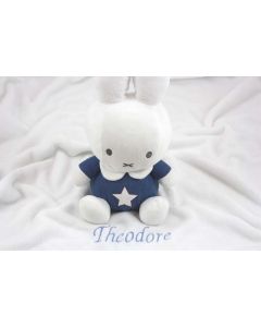 Nijntje Denim knuffel op katoenen babydeken, blue of roze