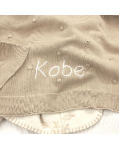 Babydeken met knots van Meyco, sand