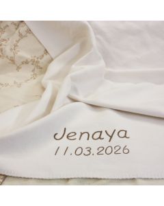 Tweeling babydeken met naam en geboortedatum