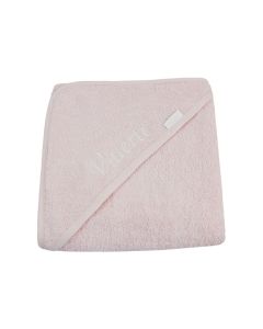 Kraamcadeau met naam, badcape - pale pink