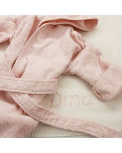 Badjasje op katoenen babydeken, roze