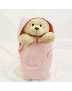 Bear Buster in badcape met borduurnaam