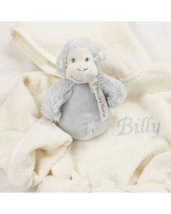 Badjas met Blue Monkey Mickey Rattle