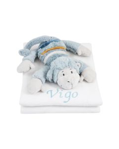 Comfy Monkey op katoenen babydeken