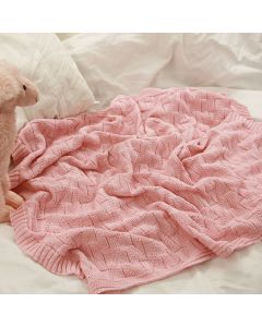 Gebreide babydeken, roze