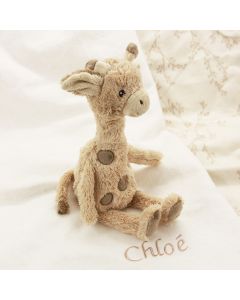 Giraffe Gus op babydeken met naam