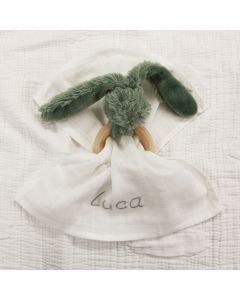 Green Rabbit Richie teething ring, geen verzendkosten