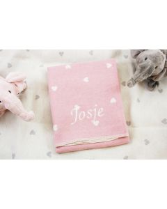 Tweelingcadeau, Babydekens met hartjes - roze en/of grijs