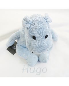 Baby's Only gebreide Hippo op babydeken, lichtblauw of taupe