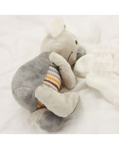 Koala knuffel op katoenen babydeken