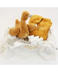 Kraammand met Twine Duck en babydeken met knots