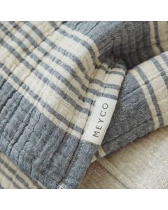 Babydeken pre-washed hydrofiel jacquard Stripe, indigo