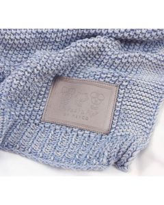 Gebreide katoenen babydeken van Meyco, Woezel & Pip - jeans-blauw 