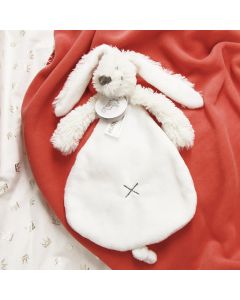 Ivory Rabbit Richie op babydeken, framboise