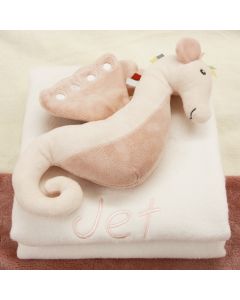 Seahorse Shiva op katoenen babydeken